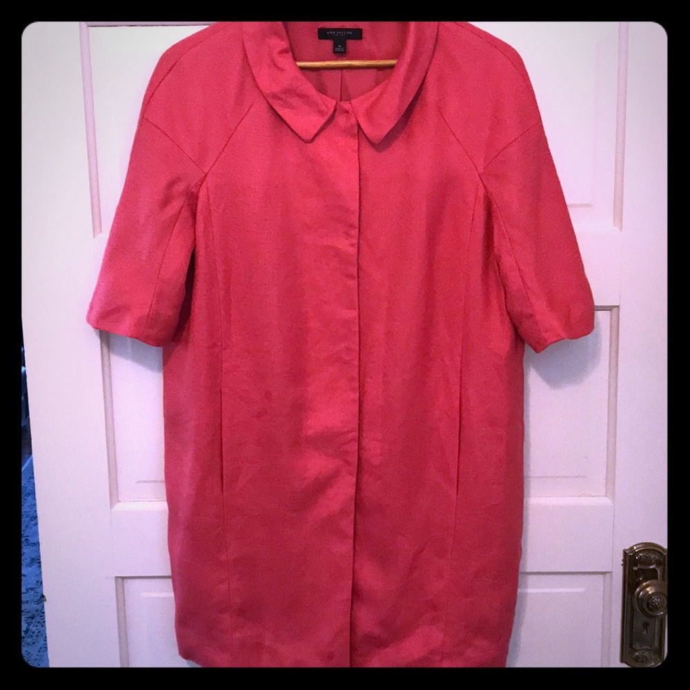{ann taylor} pink car coat